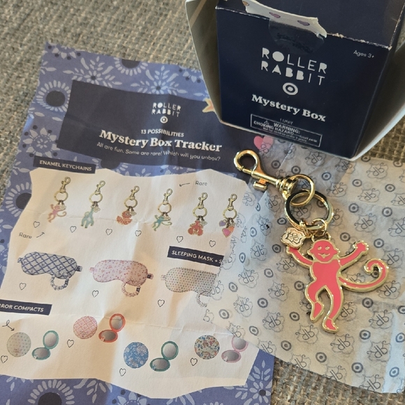 Roller Rabbit Accessories - Roller Rabbit X Target Pink Monkey Keychain **RARE**